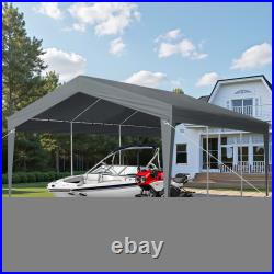 10/12 x 20 ft Carport Canopy Car Heavy Duty Canopy 8 Legs Sidewalls & Windows