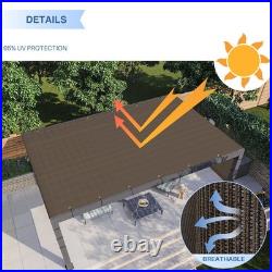 10-13ft Brown Pergola Replacement Cover withweighted rods for Outdoor Canopy Yard