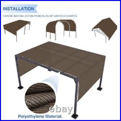 10-13ft Brown Pergola Replacement Cover withweighted rods for Outdoor Canopy Yard