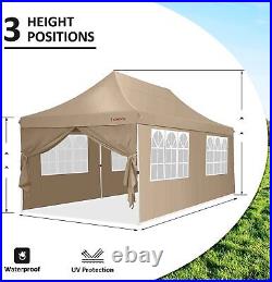 10×20' EZ Pop up Canopy Waterproof Party Tent Heavy Duty Instant Gazebo withSides