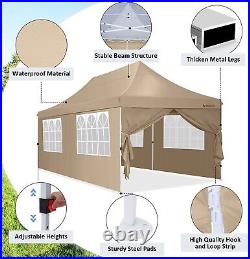 10×20' EZ Pop up Canopy Waterproof Party Tent Heavy Duty Instant Gazebo withSides