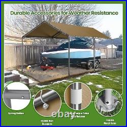 10'×20' Heavy Duty Carport Canopy, Garage Car Shelter Shed Party Tent(Yellow)