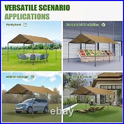 10'×20' Heavy Duty Carport Canopy, Garage Car Shelter Shed Party Tent(Yellow)