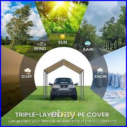 10'×20' Heavy Duty Carport Canopy, Garage Car Shelter Shed Party Tent(Yellow)