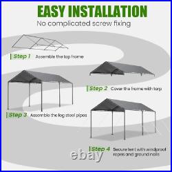 10'×20' Heavy Duty Carport Canopy, Outdoor Garage Car Shelter Party Tent Shed