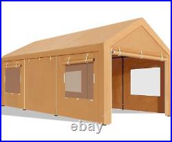 10'×20' Heavy Duty Carport Removable Sidewalls&Doors Portable Garage Car Canopy