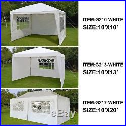 10/ 20' Pop Up Wedding Party Canopy Folding Tent White Gazebo Camping w CarryBag