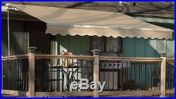10'×8' Manual Retractable patio deck awning sun shade shelter canopy tan
