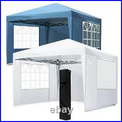 10' Canopy Gazebo Pop Up Waterproof Outdoor Wedding Party Tent with 4 Sidewalls US
