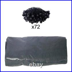 10 Ft. X 20 Ft. Gray Outdoor Carport Replacement Canopy Cover with 72 Elastic Bu