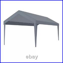 10 Ft. X 20 Ft. Gray Outdoor Carport Replacement Canopy Cover with 72 Elastic Bu