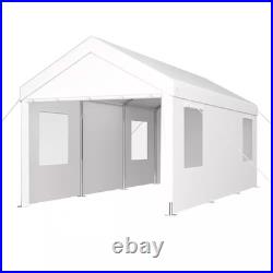 10 Ft. X 20 Ft. White Outdoor Canopy Tent Heavy Duty Car Port Canopy with 2-Roll