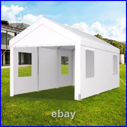 10 Ft. X 20 Ft. White Outdoor Canopy Tent Heavy Duty Car Port Canopy with 2-Roll