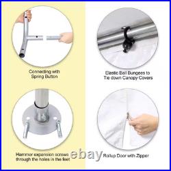 10 Ft. X 20 Ft. White Outdoor Canopy Tent Heavy Duty Car Port Canopy with 2-Roll