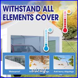 10 Ft. X 20 Ft. White Outdoor Canopy Tent Heavy Duty Car Port Canopy with 2-Roll