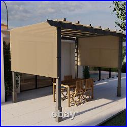 10' Replacement Pergola Shade UV Block Cover Panel with Rod Pocket for Yard Garden