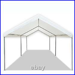 10' W x 20' L x 8.5' H Metal Steel Frame & Polyester Top Carport Shelter