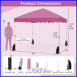 10 X 10 FT Pop up Canopy Tent Portable Foldable Patio Shelter with Wheeled Bag