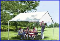 10 X 10 Heavy Duty Canopy Kit Tarp Carport Cover With Frame and Top Cover- White