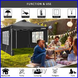 10' X 10' Straight Leg Pop-Up Canopy Tent Easy One Person Setup Instant Outdoor