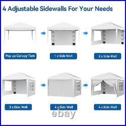 10 X 10Ft Pop up Canopy Tent with Sidewalls, Wheeled Bag, Shelter for Outdoor Sh