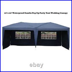 10'X 20' Easy POP-UP Blue Party Tent Folding Gazebo Beach Canopy Tent for Out