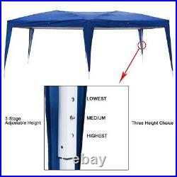 10'X 20' Easy POP-UP Blue Party Tent Folding Gazebo Beach Canopy Tent for Out