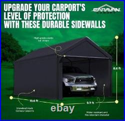 10 X 20 Feet Durable Portable Garage Car Shelter Canopy Car Tent, Black