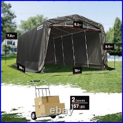 10' X 20' Heavy Duty Anti-Snow Carport Peak Style Car Canopy Outdoor Instant Gar