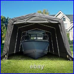 10' X 20' Heavy Duty Anti-Snow Carport Peak Style Car Canopy Outdoor Instant Gar