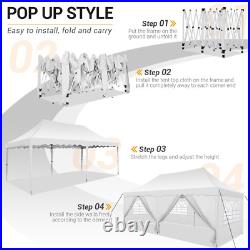 10'X 20' Outdoor Canopy Pop up Canopy Tent Party Instant Shelter Gazebo with 6 R