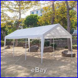 10'X 20' Outdoor Heavy Duty Garage Carport Car Shelter Canopy Party Tent White