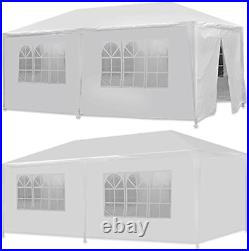 10' X 20' Outdoor White Waterproof Gazebo Canopy Tent with Removable Sidewalls W