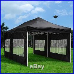 10 X 20 ft Outdoor Wedding Party Tent EZ Pop Up Canopy Sidewall Carry Bag Black