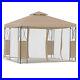 10-X10-Gazebo-Canopy-2-Tier-Tent-Shelter-Awning-Steel-withNet-Brown-Outdoor-01-tda