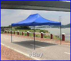 10'X15' Outdoor Easy Pop up Tent Shelter Canopy Gazebo Pavilion Heavy Duty Blue
