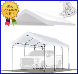 10'X20' Carport Replacement Top Canopy Cover White for Car Garage Top Tarp