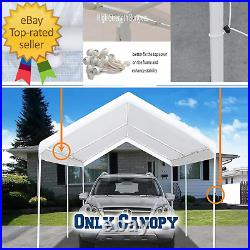 10'X20' Carport Replacement Top Canopy Cover White for Car Garage Top Tarp