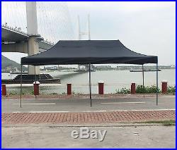 10'X20' Outdoor Easy Pop up Tent Shelter Canopy Gazebo Pavilion Heavy Duty Black