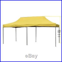 10'X20' Outdoor Easy Pop up Tent Shelter Canopy Gazebo Pavilion Heavy DutyYellow