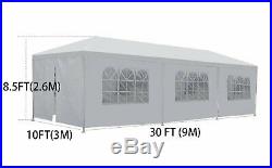 10'X30' White Outdoor Portable Garage Carport Car Shelter Outdoor Canopy Tent