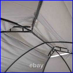 10 ft x 13 ft Soft Top Polyester Gazebo with Privacy Wall Gray by Sunnydaze