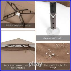 10'x 10' Canopy Gazebo Tent Shelter WithMosquito Netting Outdoor Patio Coffee 10'x 10' Canopy Gazebo Tent Shelter WithMosquito Netting Outdoor Patio Coffee