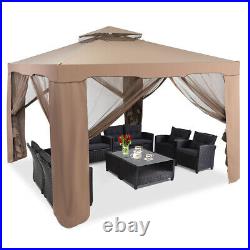 10'x 10' Canopy Gazebo Tent Shelter withMosquito Netting Outdoor Lawn Patio Coffee