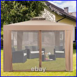 10'x 10' Canopy Gazebo Tent Shelter withMosquito Netting Outdoor Lawn Patio Coffee