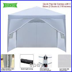 10 x 10 Canopy Quick Pop-Up with 4 Side Walls, Portable, Waterproof Party Tent