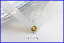 10' x 10' Clear Tarp 24 MIL Smooth Vinyl Patio Enclosure Fire Retardant USA Made