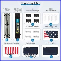 10'x 10' EZ Pop UP Party Tent Canopy Gazebo Event Waterproof Outdoor 4 Walls US