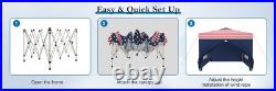 10'x 10' EZ Pop UP Party Tent Canopy Gazebo Event Waterproof Outdoor 4 Walls US