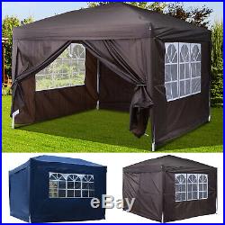 10 x 10 Easy Pop Up Gazebo Canopy Party Tent with Sidewalls Garden Lawn Yard